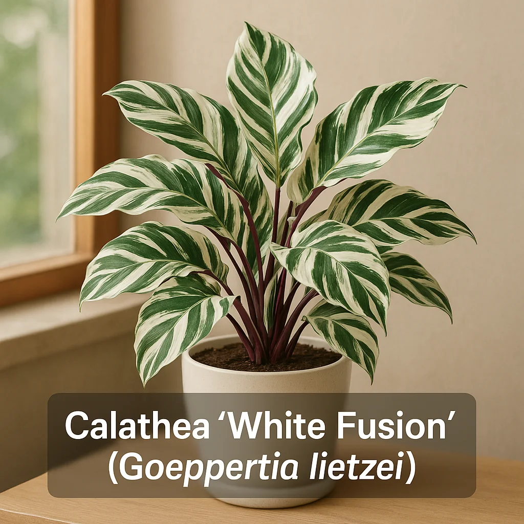Calathea ‘White Fusion’ (Goeppertia lietzei)